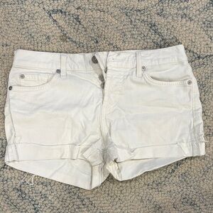 7 for all mankind white denim shorts